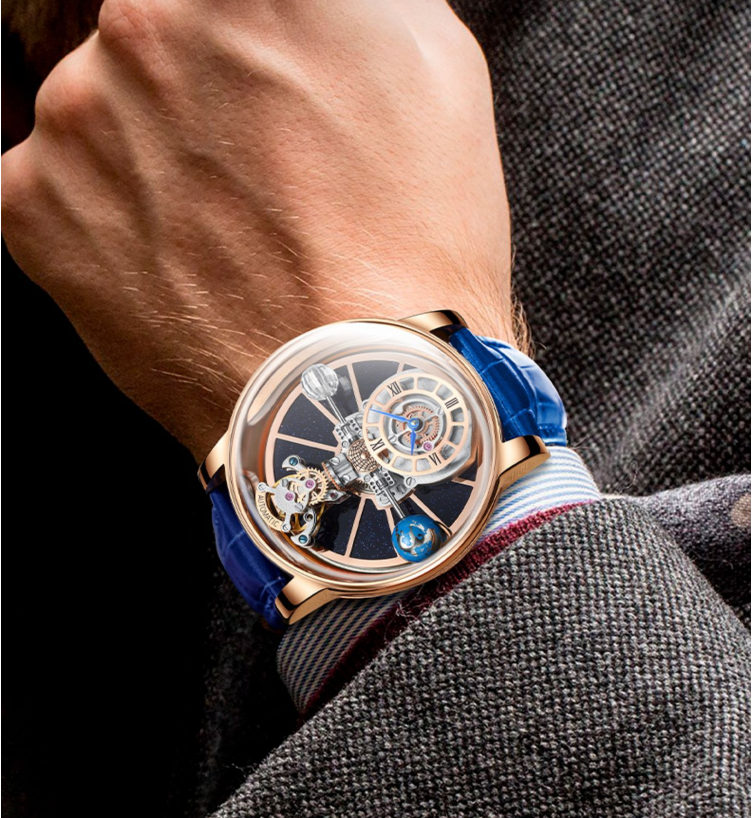 Men's Transparent Quartz Wristwatch