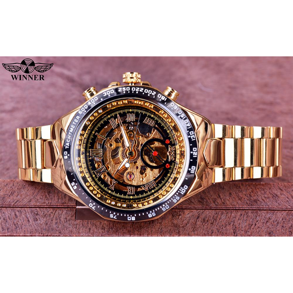 Swiss Luxe Hollow-Out Steel Mechanical Watch